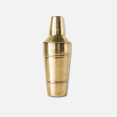 Stainless Steel Cocktail Shaker with Antique Brass Finish