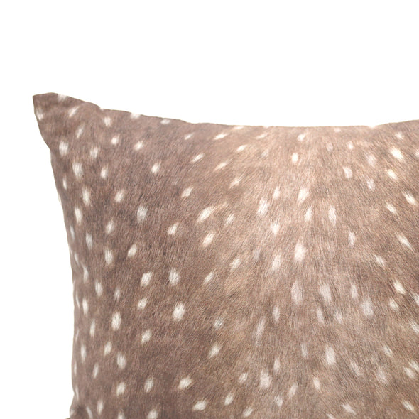 Faux Fawn & Linen Throw with Pillow Insert