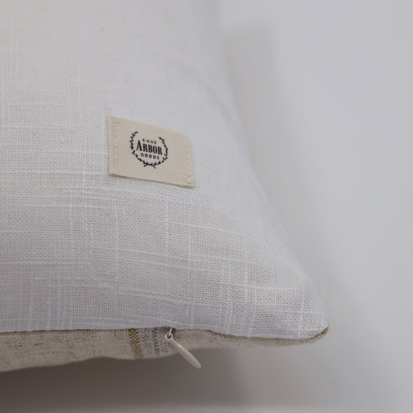 Neutral Stripe Linen Throw Pillow Cover