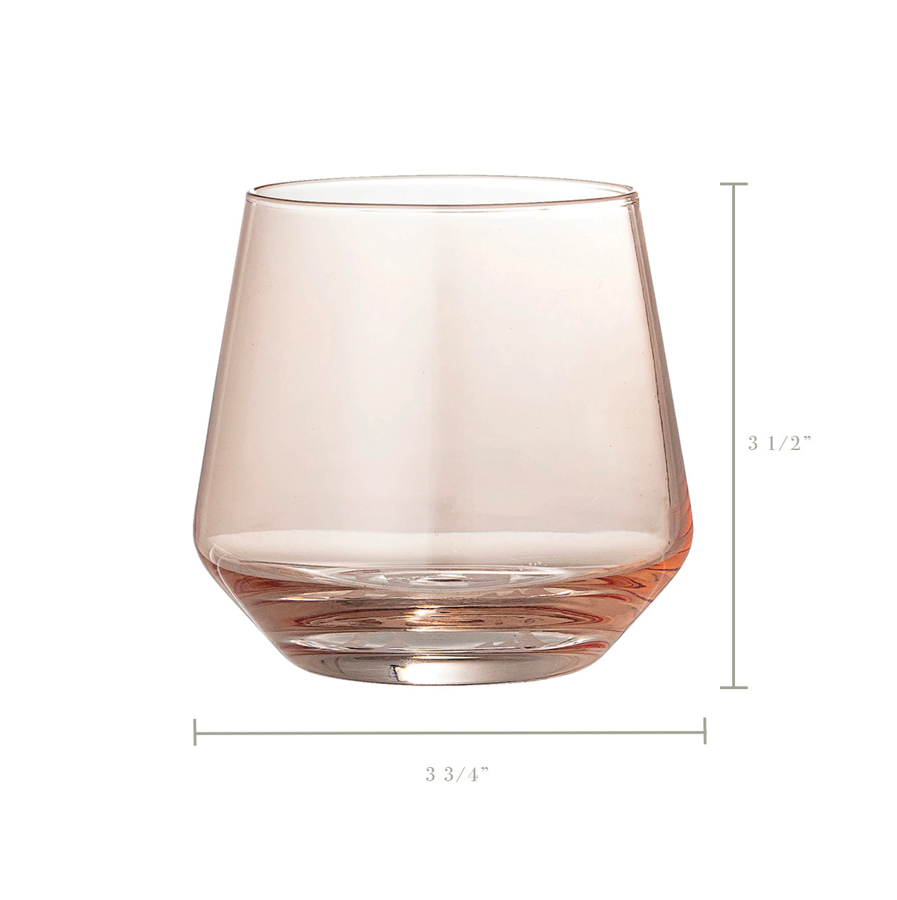 Blush Stemless Wine Glass, Set of 2