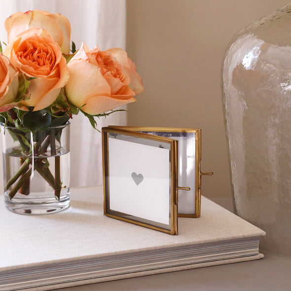 Antique Brass Bi-fold Picture Frame