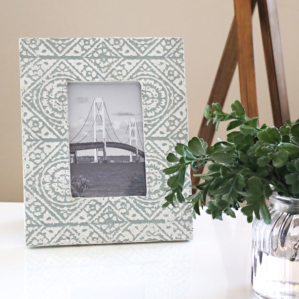 Blue-Gray and White Concrete Frame