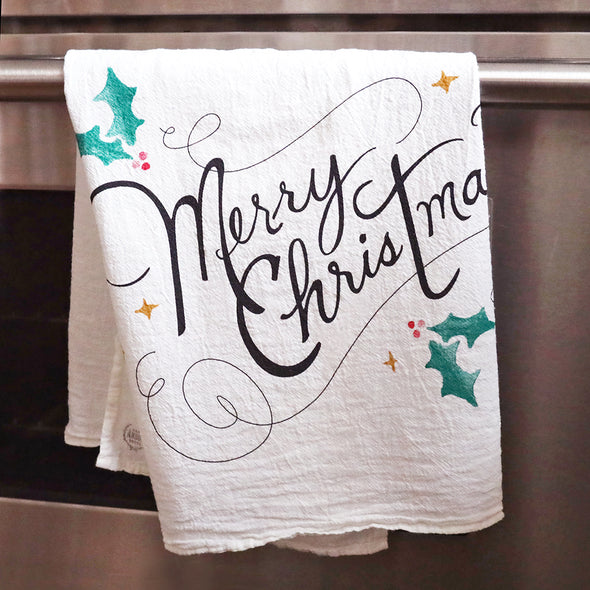 Merry Christmas Kitchen Flour Sack Towel
